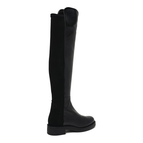 Black Leather Over-the-Knee Boots.