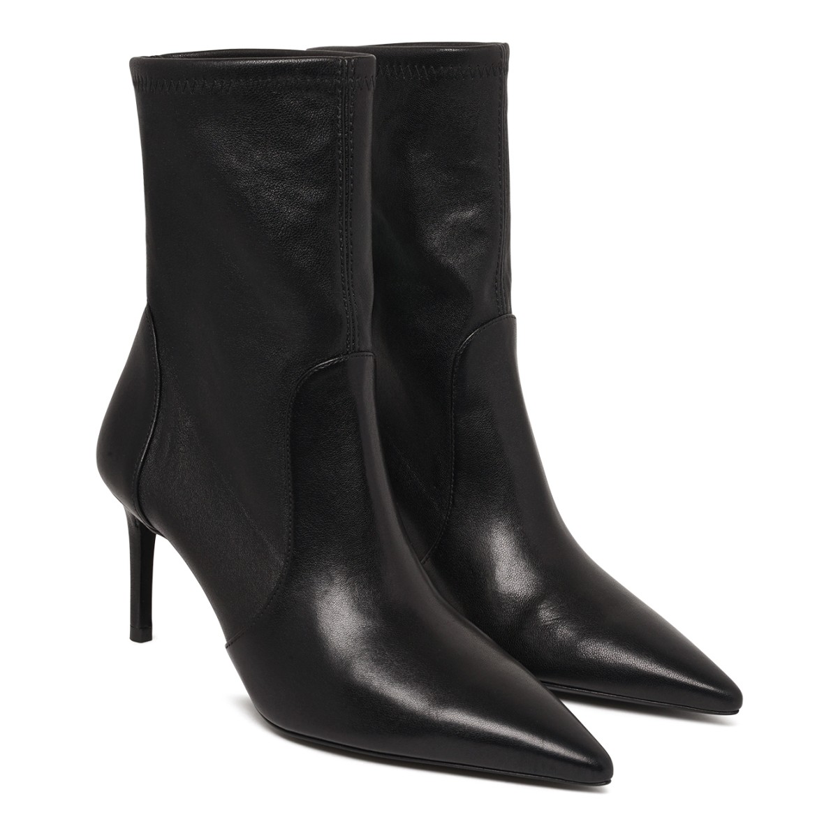 Black Leather Ankle Boots.