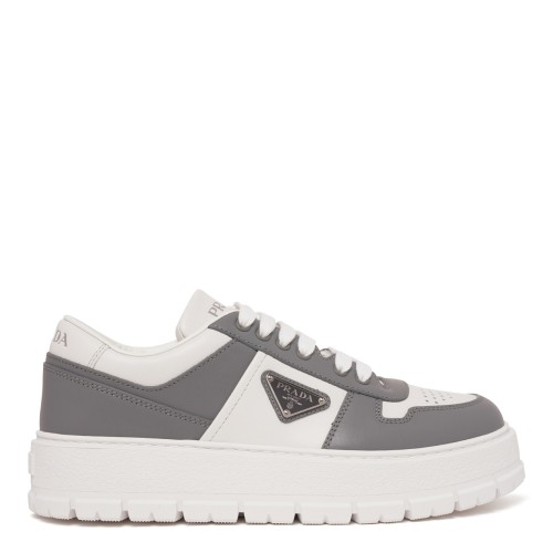 White and Grey Low-Top Sneakers.
