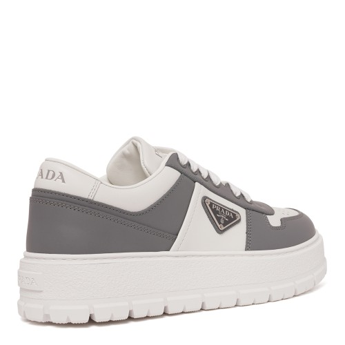 White and Grey Low-Top Sneakers.