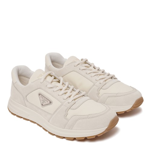White Low-Top Sneakers.