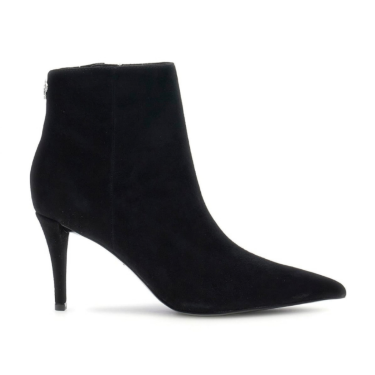 Guess Black Suede Pointed-Toe Ankle Boots.