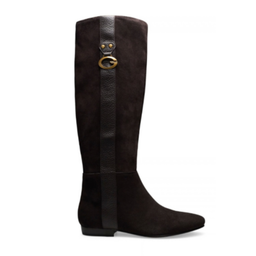 Dark Brown Knee-High Suede Boots