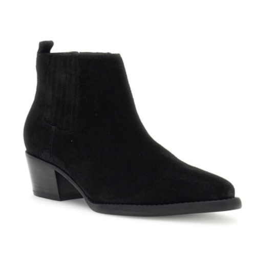 Guess Black Suede Western Ankle Boots. 2
