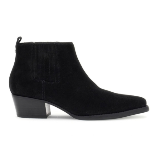 Guess Black Suede Western Ankle Boots.