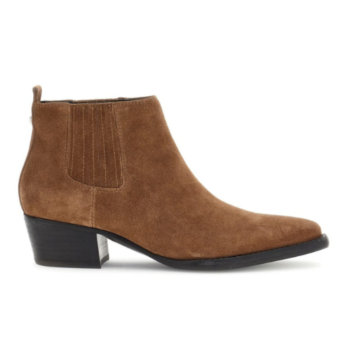 Guess Brown Suede Western Ankle Boots.