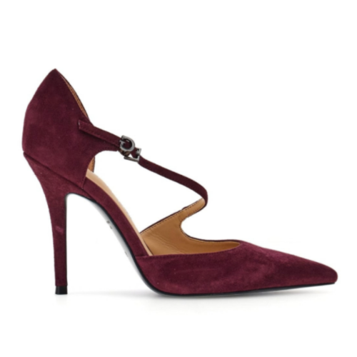 Guess Burgundy Suede Mary Jane Pumps.