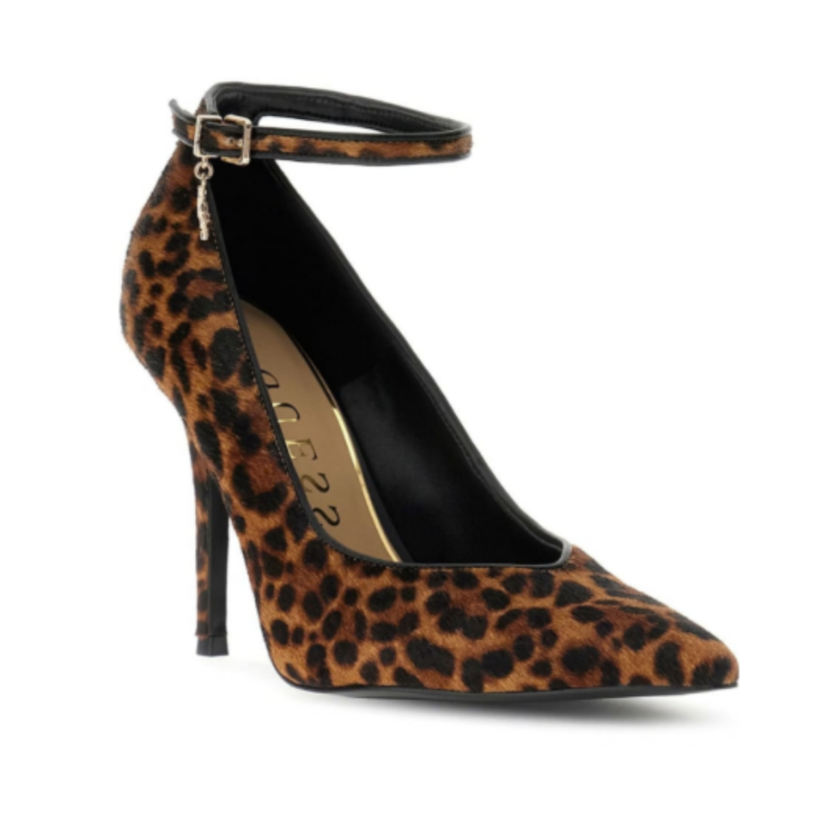 Guess Leopard-Print Pointed-Toe Pumps.
