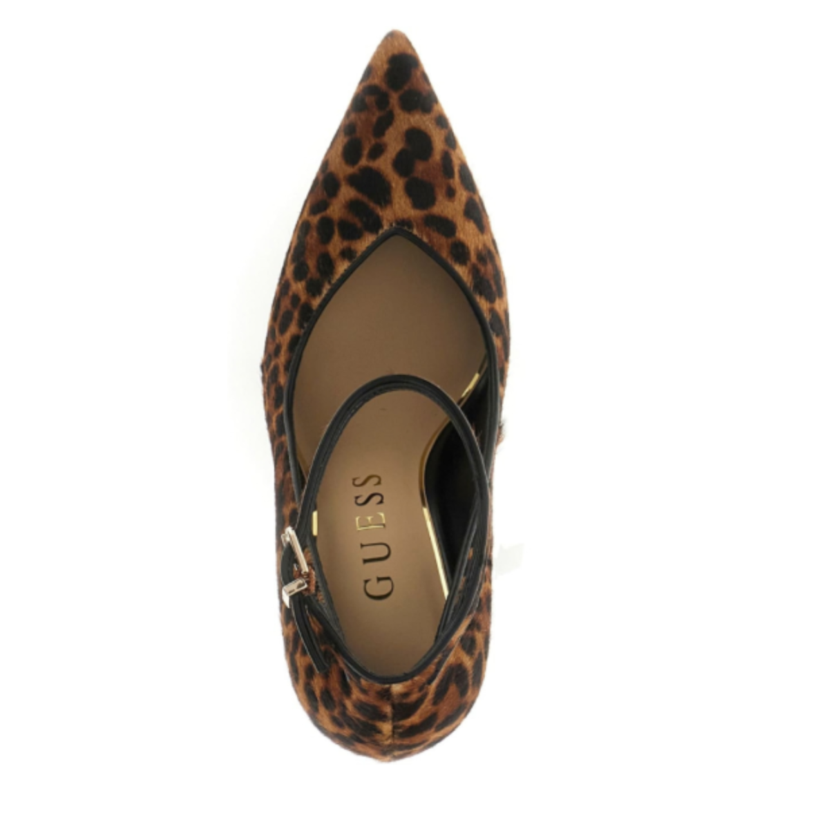Guess Leopard-Print Pointed-Toe Pumps.