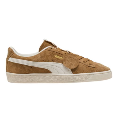 Puma Brown Suede Low-Top Sneakers.