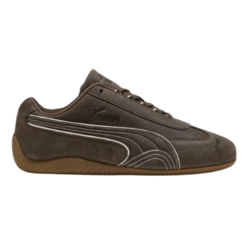 Puma Brown Suede Low-Top Sneakers.