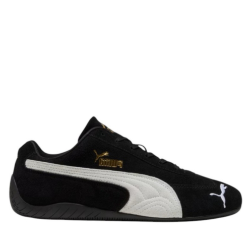 Puma Black Suede Low-Profile Sneakers.