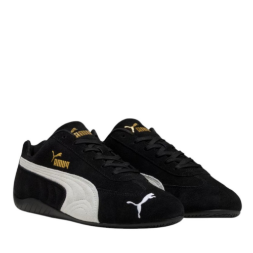 Puma Black Suede Low-Profile Sneakers. 2