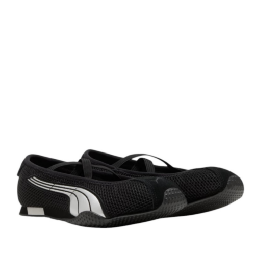 Puma Black Mesh Ballet-Inspired Sneakers. 2