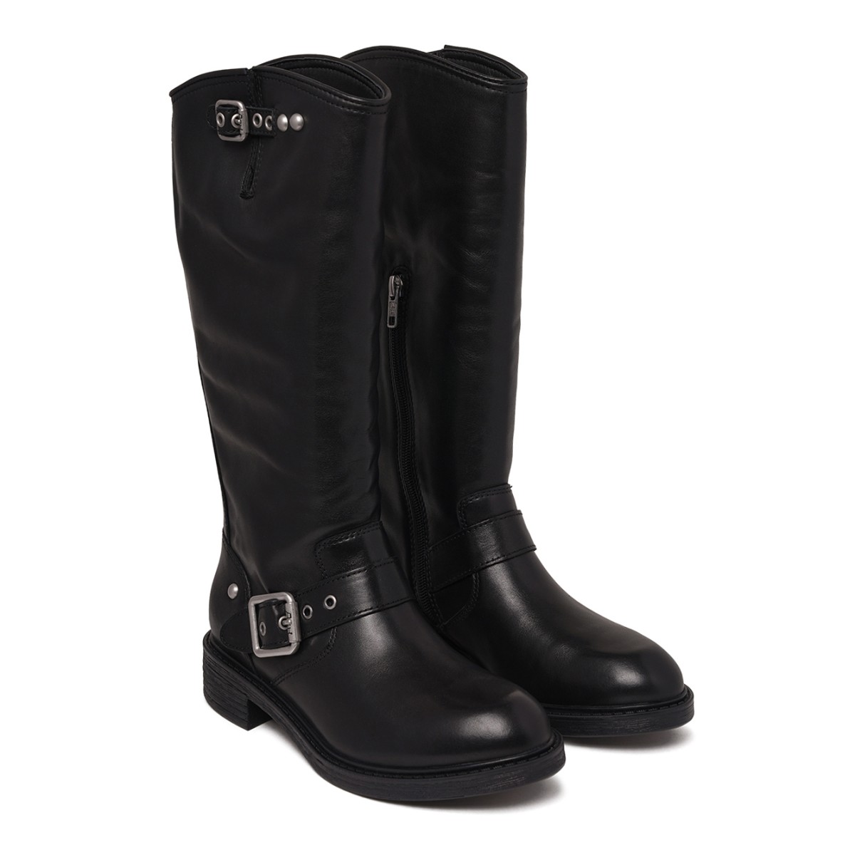 Black Leather Tall Boots.