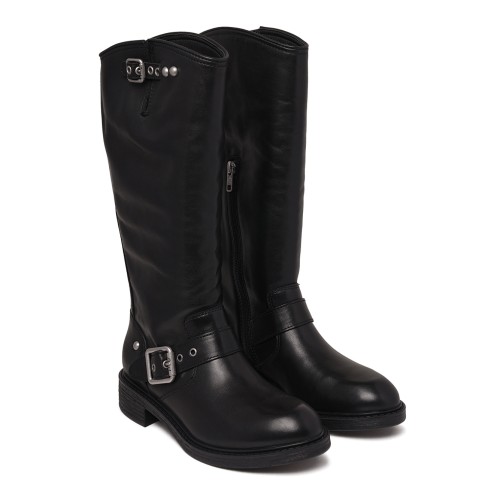 Black Leather Tall Boots.