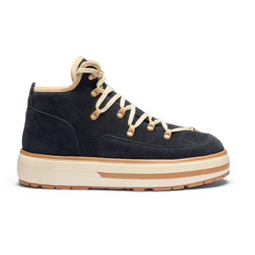 Black Suede Platform Sneakers.