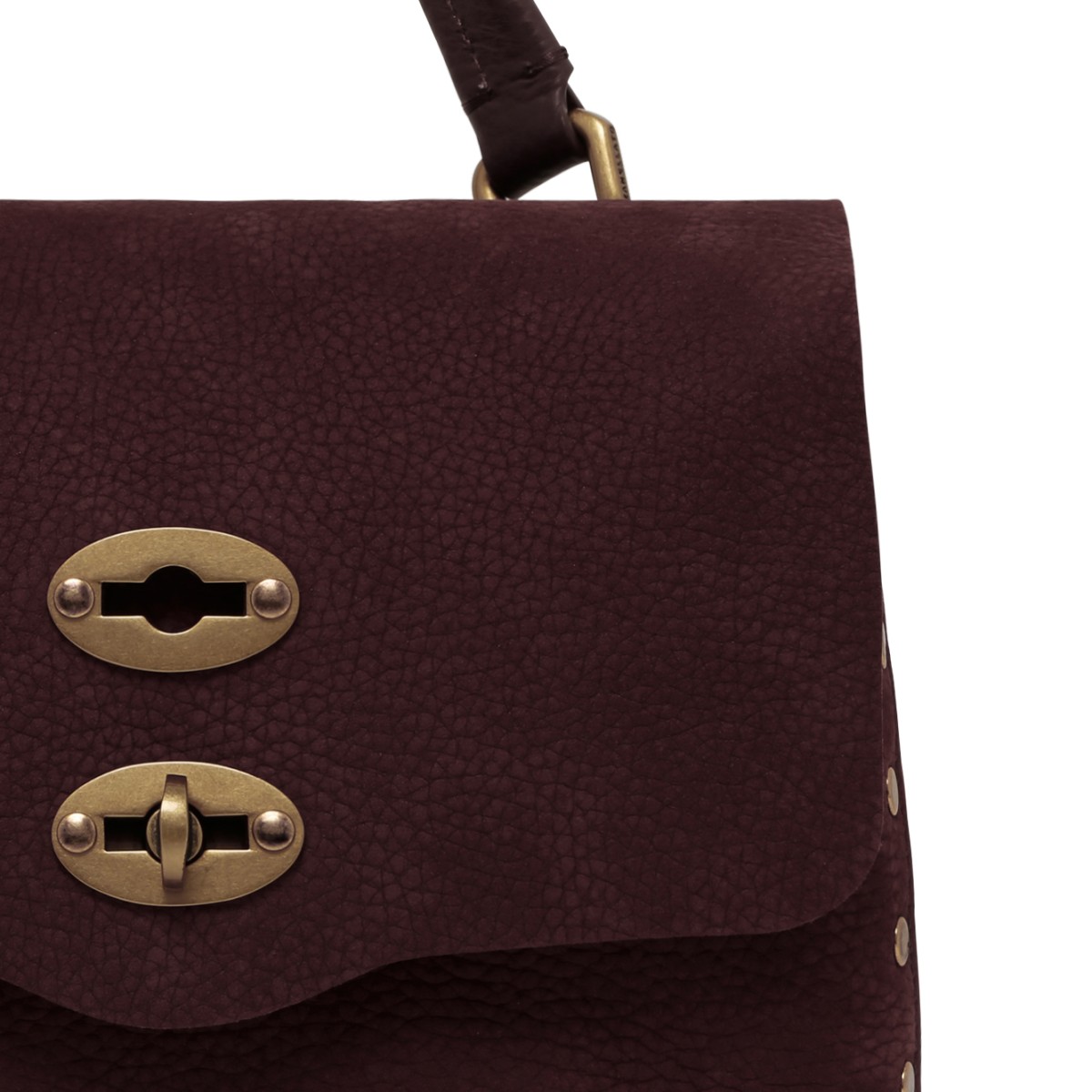 Burgundy Postina Leather Bag.