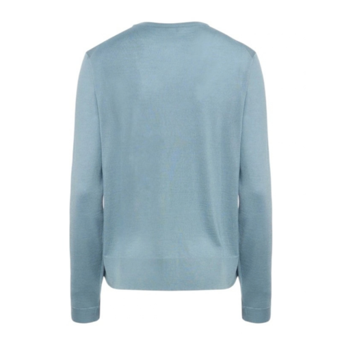 Light Blue Button-Front Cardigan. 2