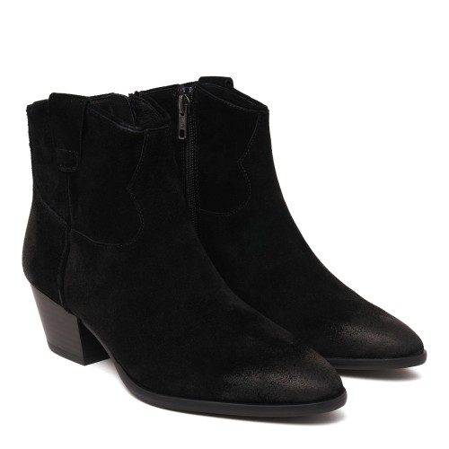 Black Suede Ankle Boots.