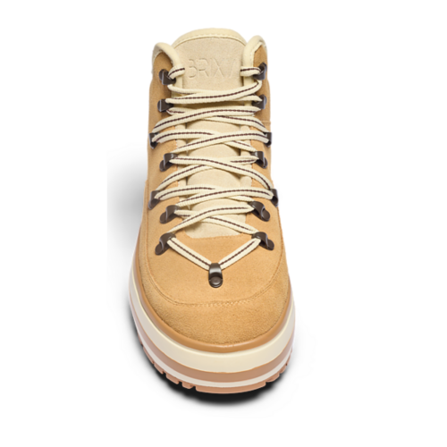 Camel Suede Platform Sneakers. 2