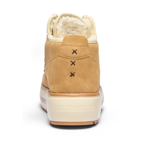 Camel Suede Platform Sneakers.