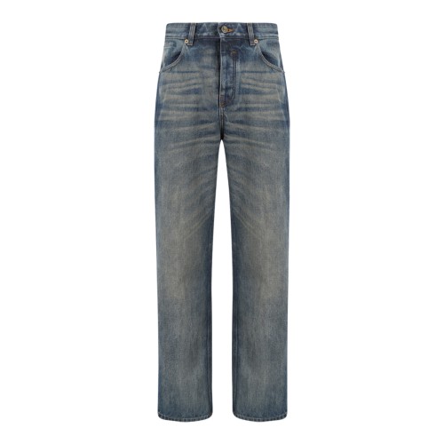 Blue Straight-Leg Jeans.