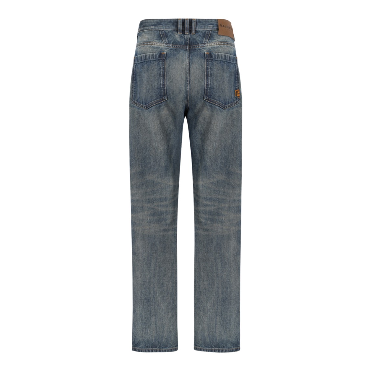 Blue Straight-Leg Jeans.