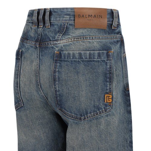 Blue Straight-Leg Jeans.