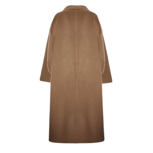 Camel Double-Breasted Long Coat. 2