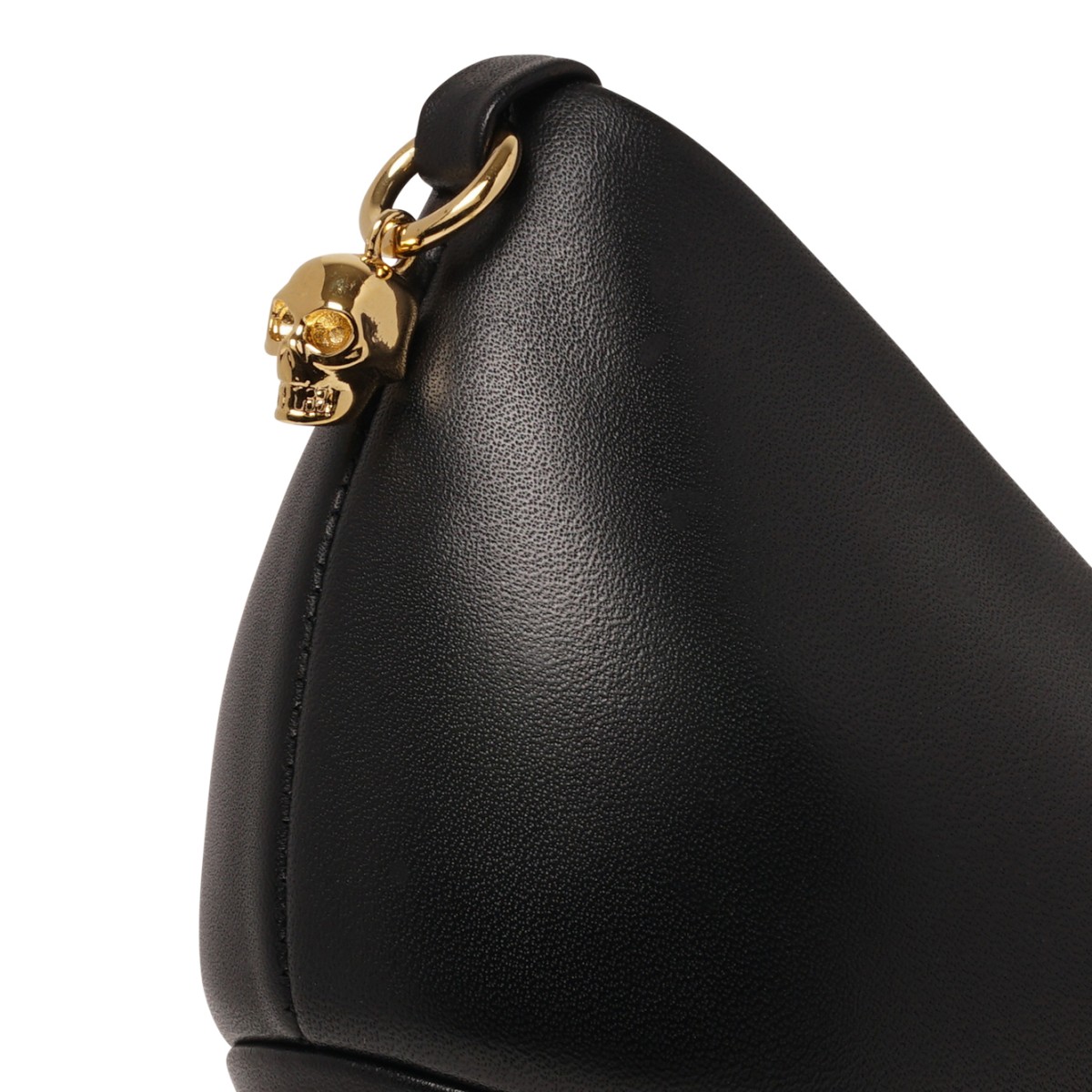 Black Leather Pointed-Toe Pumps
