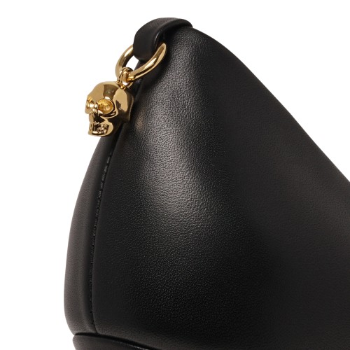 Black Leather Pointed-Toe Pumps