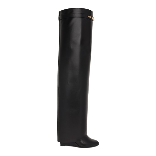 Black Leather Over-the-Knee Boots.