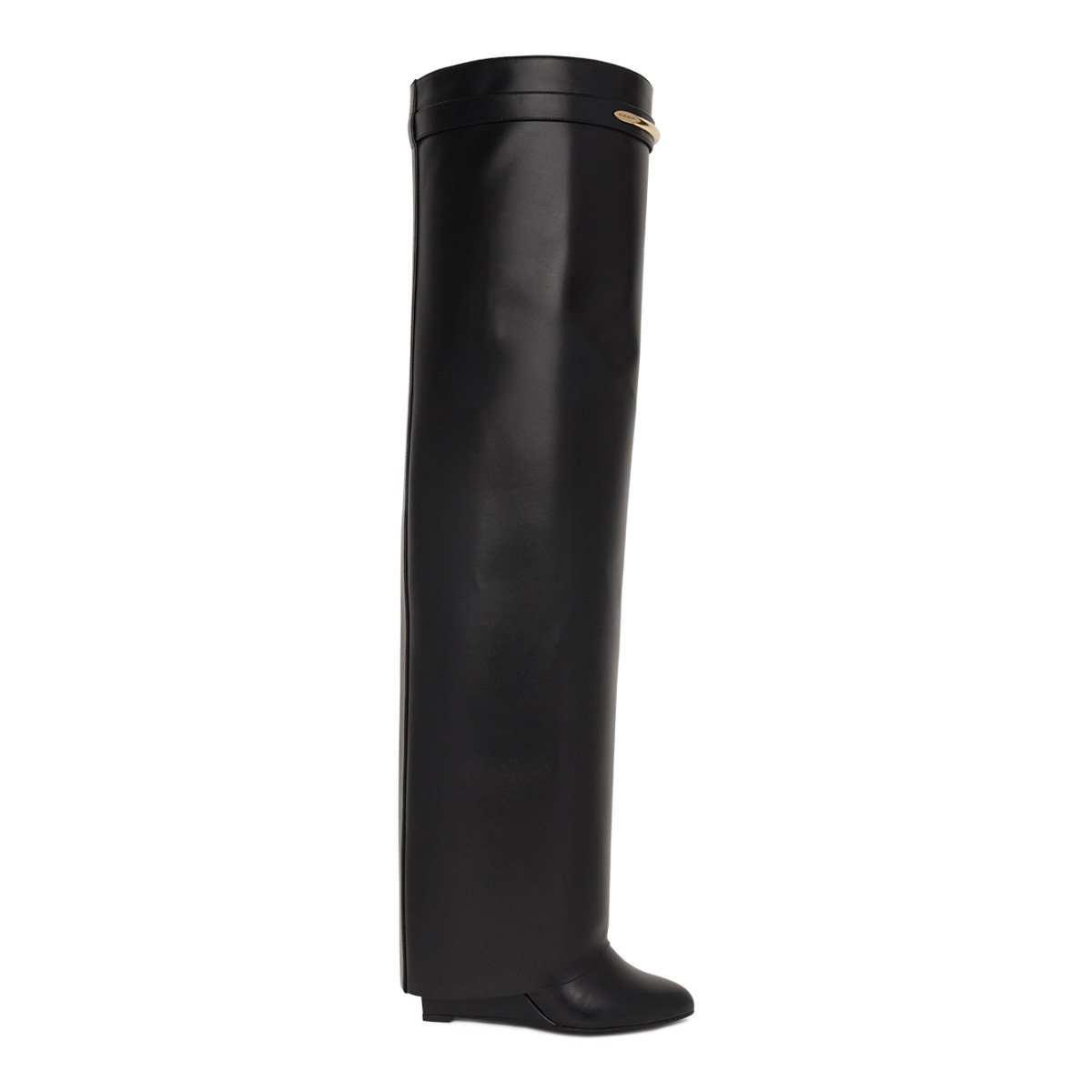 Black Leather Over-the-Knee Boots.