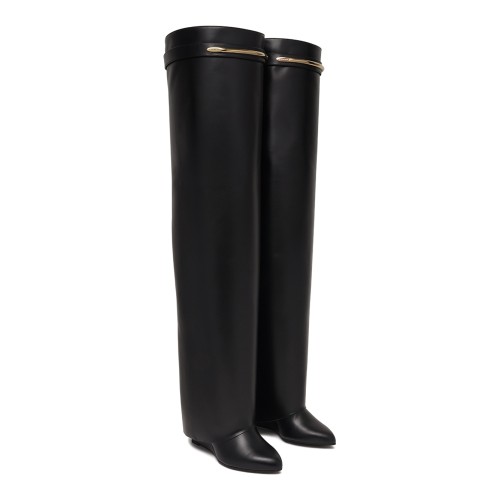 Black Leather Over-the-Knee Boots. 2