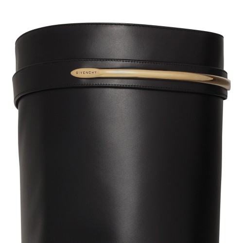 Black Leather Over-the-Knee Boots.