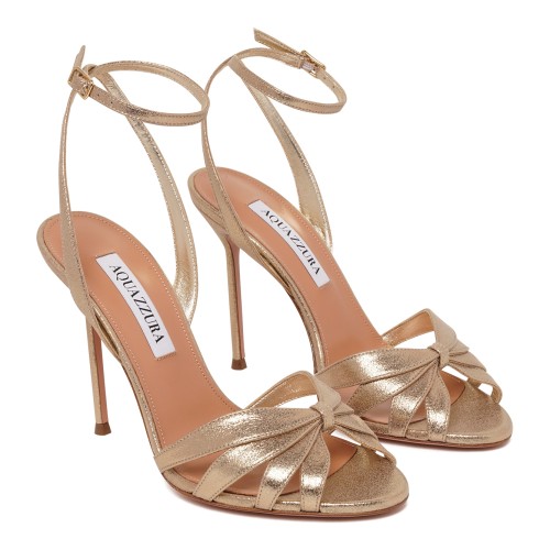 Nude Strappy High-Heel Sandals. 2