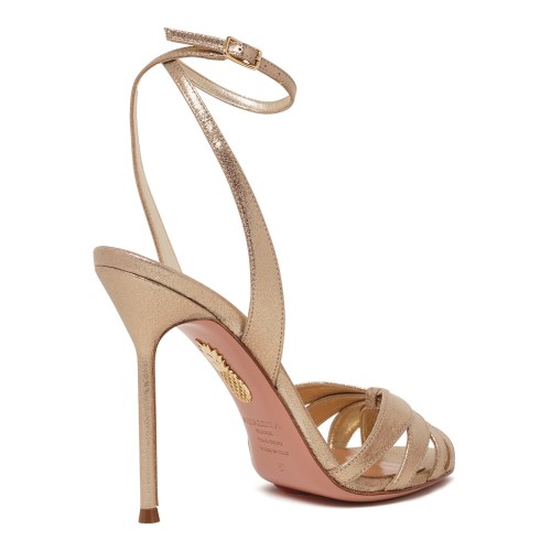 Nude Strappy High-Heel Sandals.