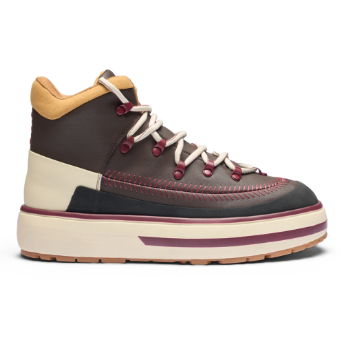 Black and Burgundy High-Top Sneakers.