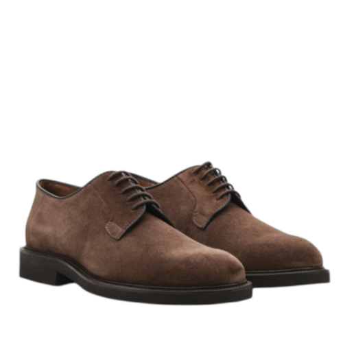 Brown Leather Derby Shoes. 2