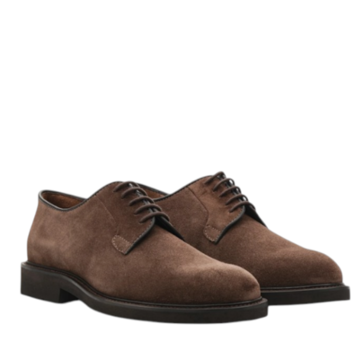Brown Leather Derby Shoes.