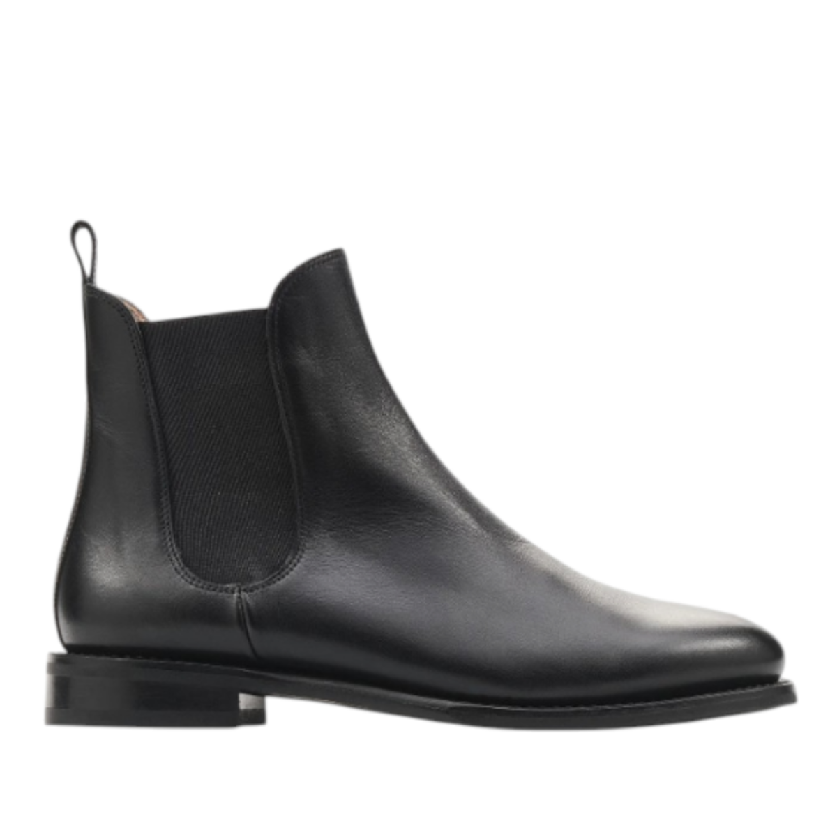 Black Leather Chelsea Boots.