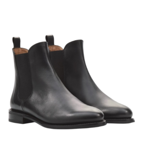 Black Leather Chelsea Boots.