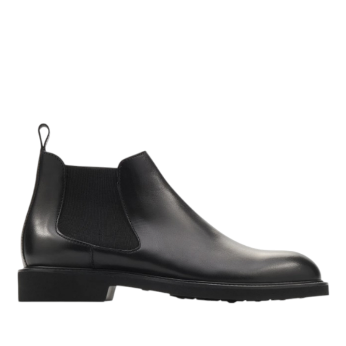 Black Leather Chelsea Boots.