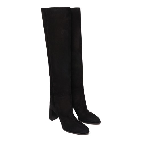 Black Suede Over-the-Knee Boots. 2