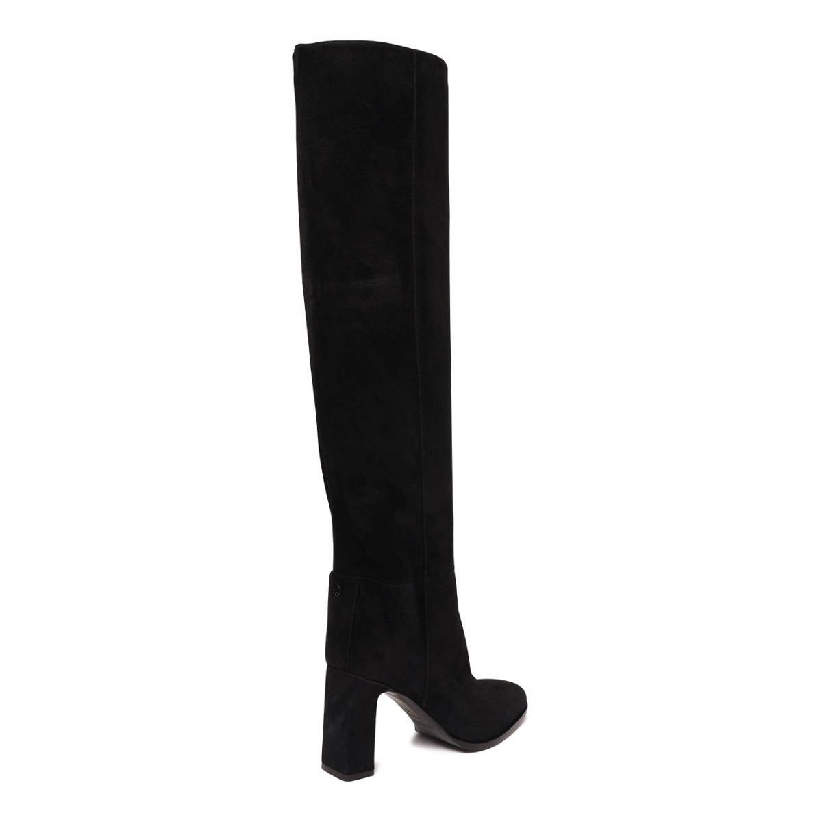 Black Suede Over-the-Knee Boots.