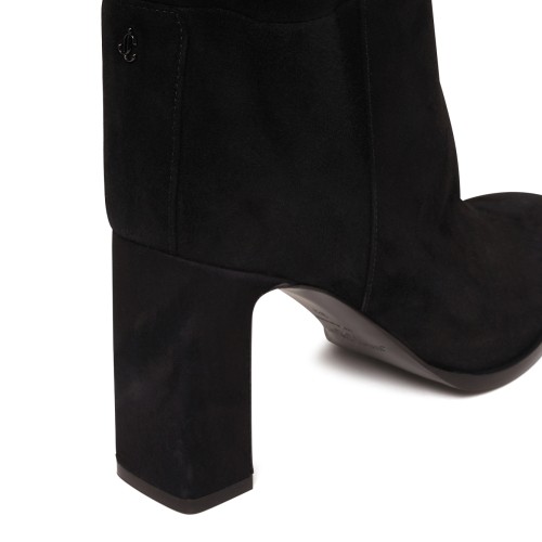 Black Suede Over-the-Knee Boots.