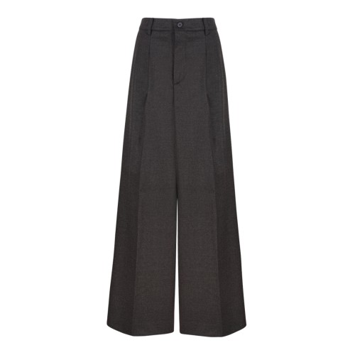 Dark Grey Wide-Leg Trousers.