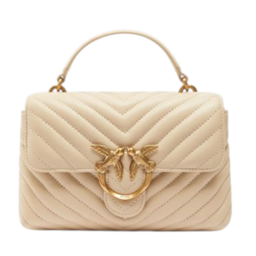 Beige Quilted Love Bag.