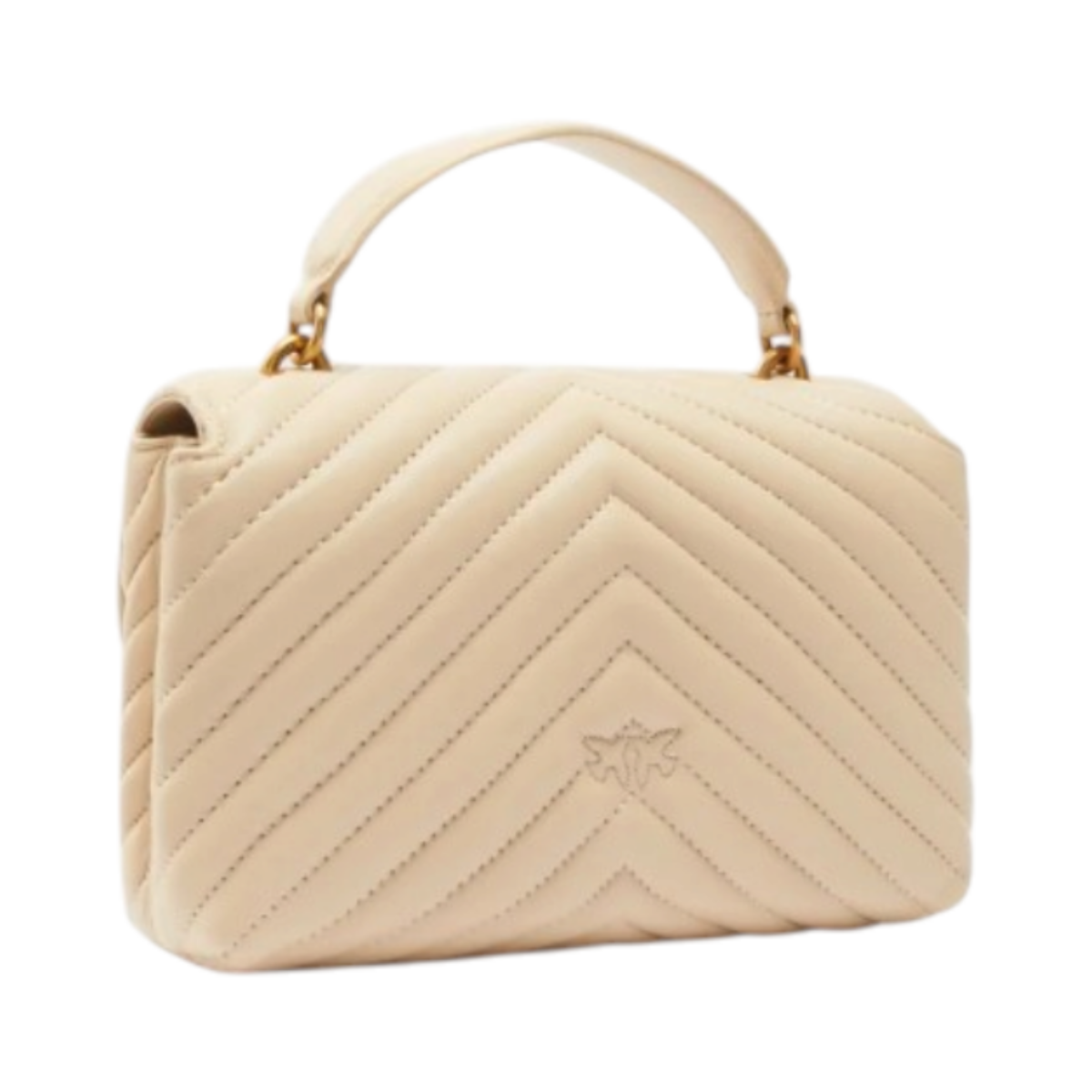 Beige Quilted Love Bag.